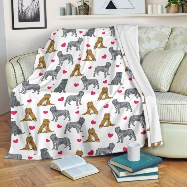 Neapolitan Mastiff Heart Fleece Blanket Sherpa Blanket