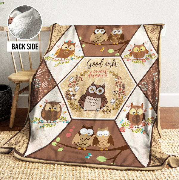 Owl Fleece Blanket Sherpa Blanket