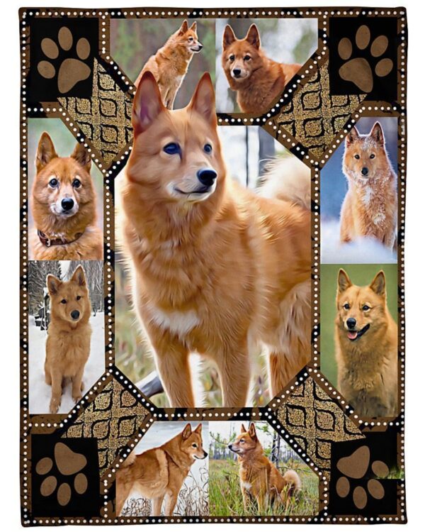 Finnish Spitz Embroidery Fleece Blanket Sherpa Blanket