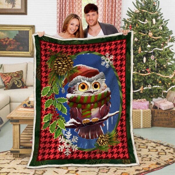 Owl Christmas Fleece Blanket Sherpa Blanket