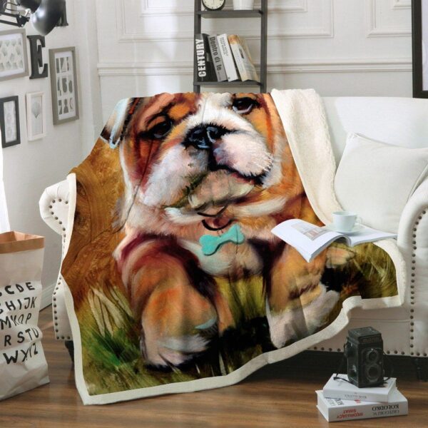 Bulldog Fleece Blanket Sherpa Blanket
