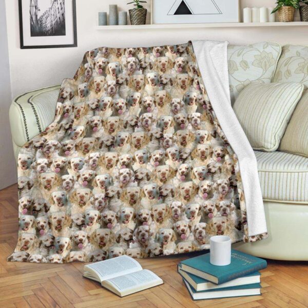 Clumber Spaniel Full Face Fleece Blanket Sherpa Blanket