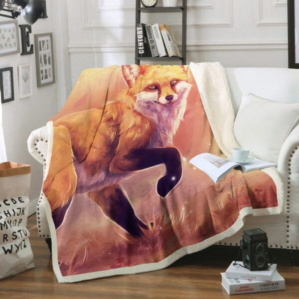 Fox Firefly Fleece Blanket Sherpa Blanket