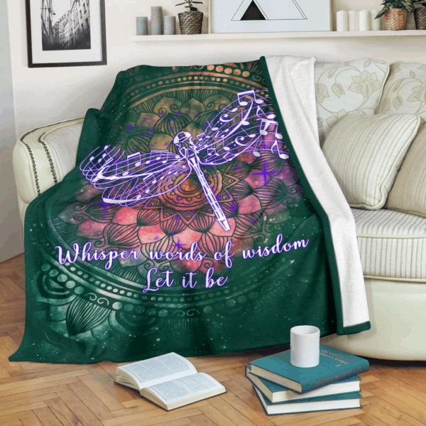 Dragonflies Let It Be Fleece Blanket Sherpa Blanket