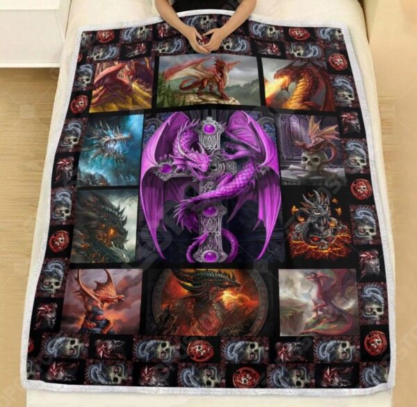 Purple Dragon Fleece Blanket Sherpa Blanket