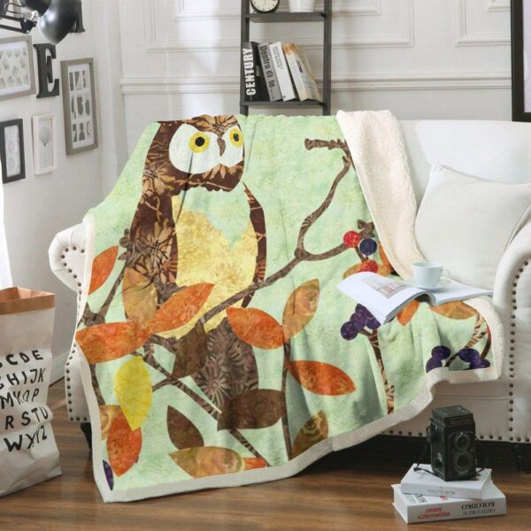 Owl Fleece Blanket Sherpa Blanket