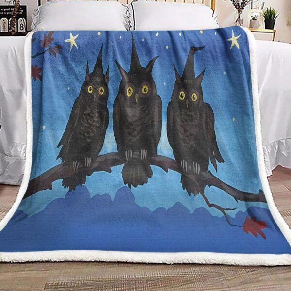 Three Owlwitches Fleece Blanket Sherpa Blanket