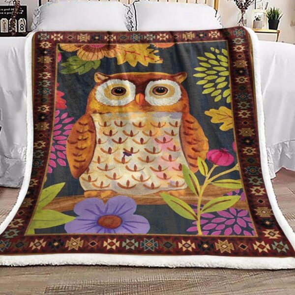 Owl Fleece Blanket Sherpa Blanket