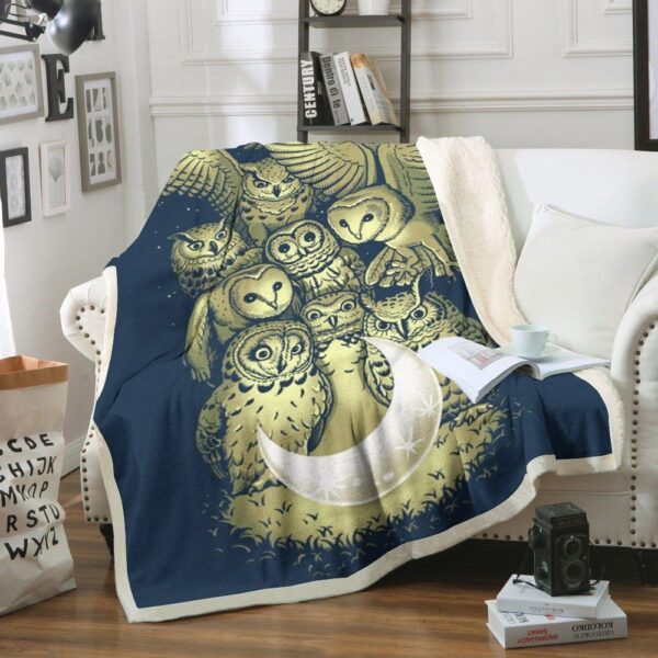 Owl Fleece Blanket Sherpa Blanket