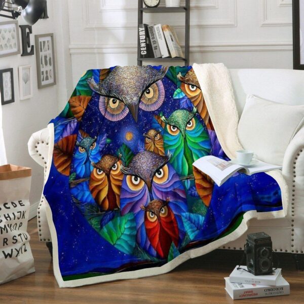 Owl Fleece Blanket Sherpa Blanket