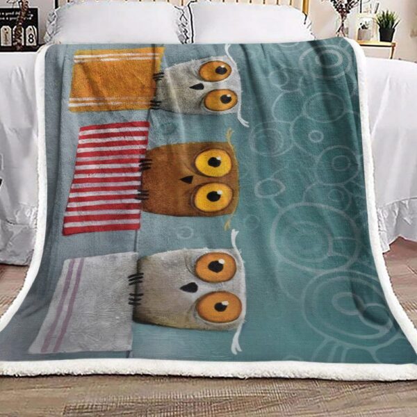 Owl Fleece Blanket Sherpa Blanket
