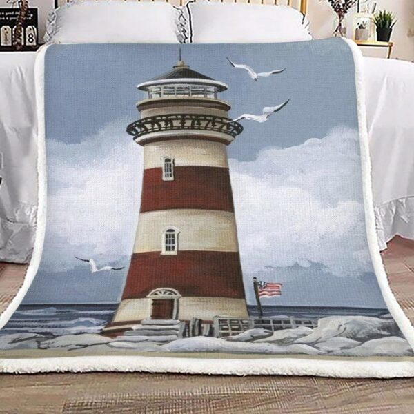 Lighthouse Fleece Blanket Sherpa Blanket