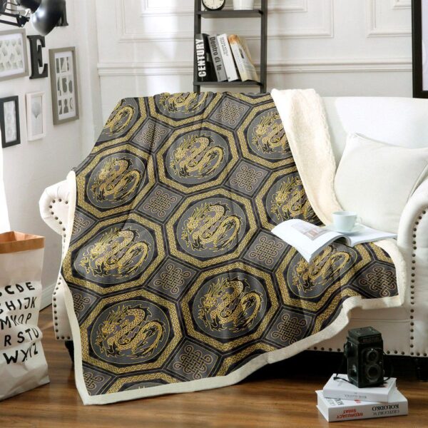Celtic Dragon Fleece Blanket Sherpa Blanket