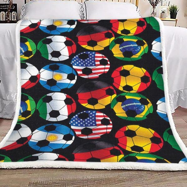 Soccer World Fleece Blanket Sherpa Blanket