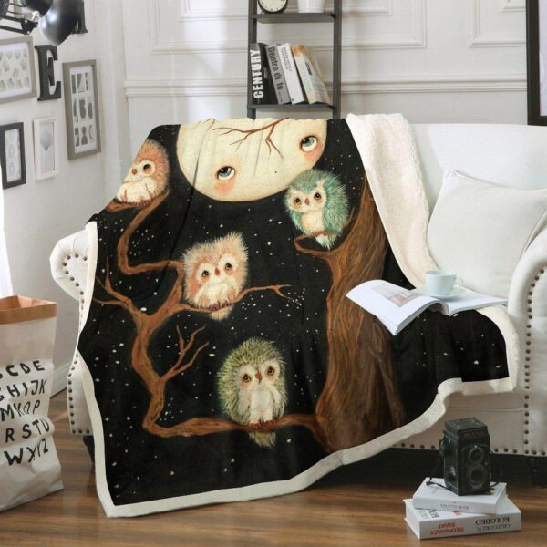 Owl Fleece Blanket Sherpa Blanket