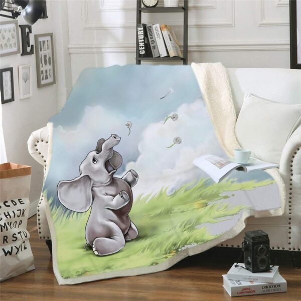 Elephant Baby Fleece Blanket Sherpa Blanket