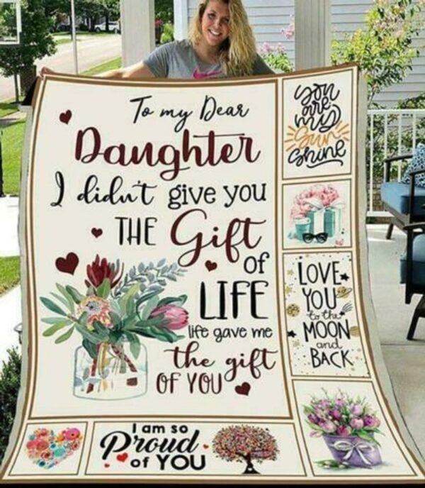 To My Dear Daughter Fleece Blanket Sherpa Blanket