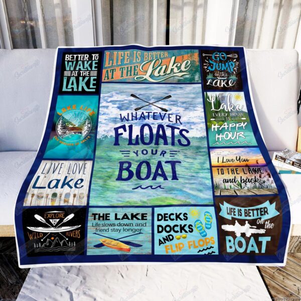 Life Is Better At The Lake Fleece Blanket Sherpa Blanket