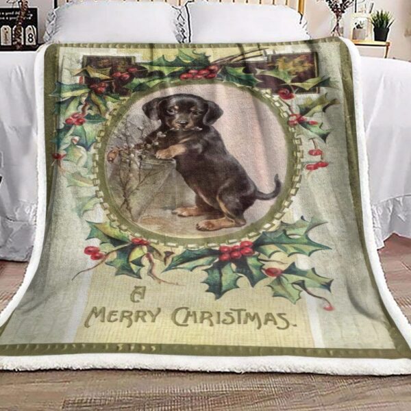Dog Christmas Fleece Blanket Sherpa Blanket