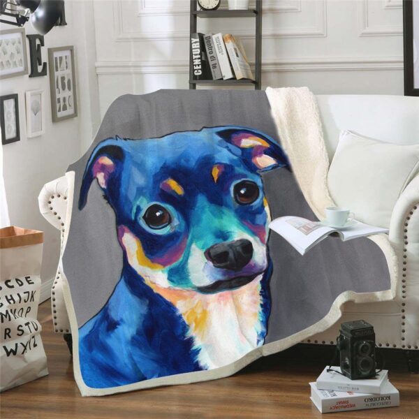 Colorful Dog Fleece Blanket Sherpa Blanket