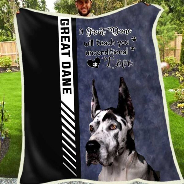 Great Dane Fleece Blanket Sherpa Blanket