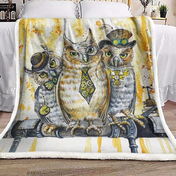 Owl Fleece Blanket Sherpa Blanket