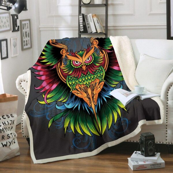 Owl Fleece Blanket Sherpa Blanket