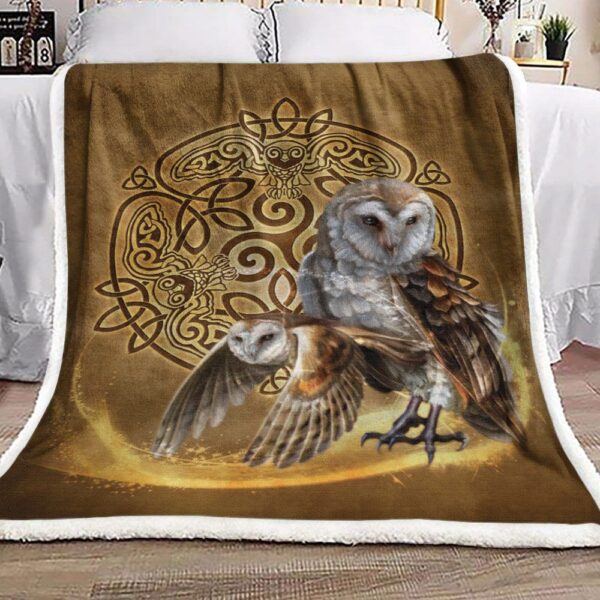 Celtic Owl Fleece Blanket Sherpa Blanket
