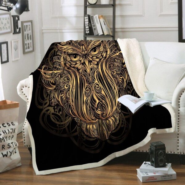 Owl Mandala Fleece Blanket Sherpa Blanket