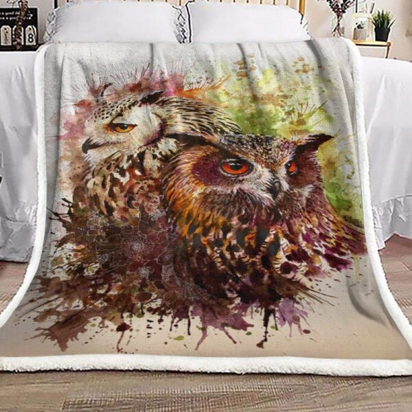 Owl Fleece Blanket Sherpa Blanket