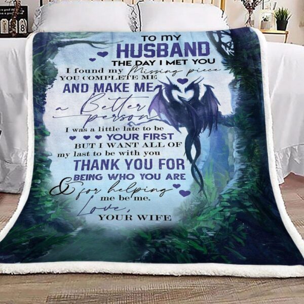 Dragon To My Husband Fleece Blanket Sherpa Blanket