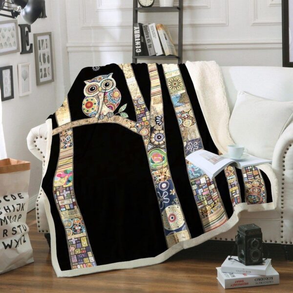 Owl Fleece Blanket Sherpa Blanket