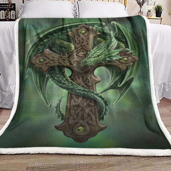 Celtic Dragon Fleece Blanket Sherpa Blanket