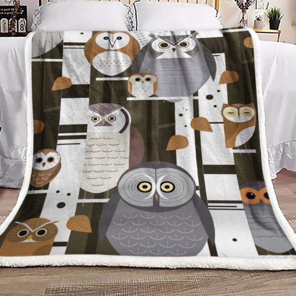 Owl Fleece Blanket Sherpa Blanket
