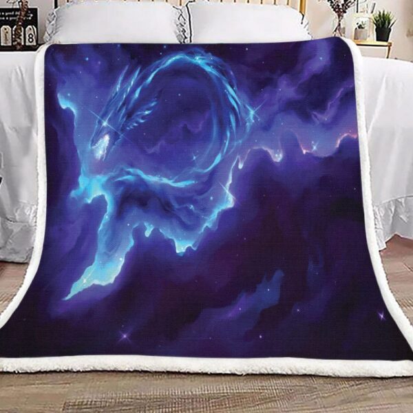 Galaxy Dragon Fleece Blanket Sherpa Blanket