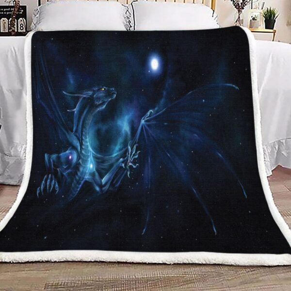 Dark Galaxy Dragon Fleece Blanket Sherpa Blanket