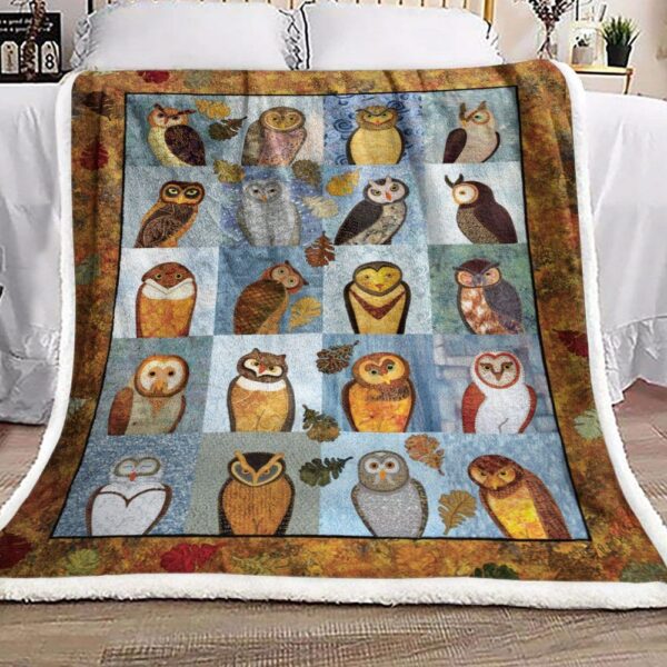 Owl Fleece Blanket Sherpa Blanket