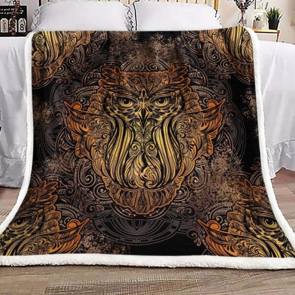 Mandala Owl Fleece Blanket Sherpa Blanket