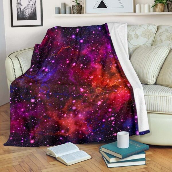 Purple Dark Galaxy Space Fleece Blanket Sherpa Blanket