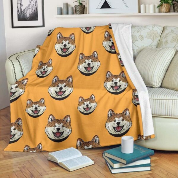 Dog Akita Fleece Blanket Sherpa Blanket