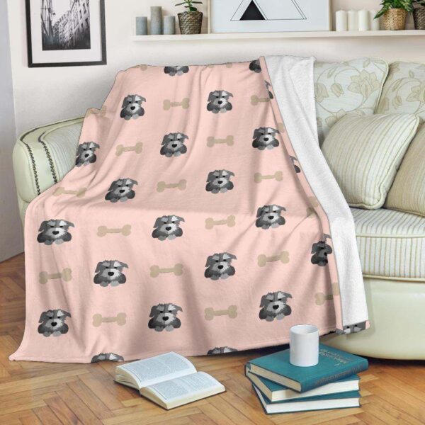 Dog Puppy Schnauzer Fleece Blanket Sherpa Blanket