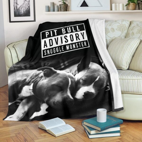 Pitbull Advisory Snuggle Monster Fleece Blanket Sherpa Blanket