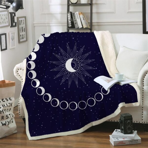 Moon Cycle Fleece Blanket Sherpa Blanket
