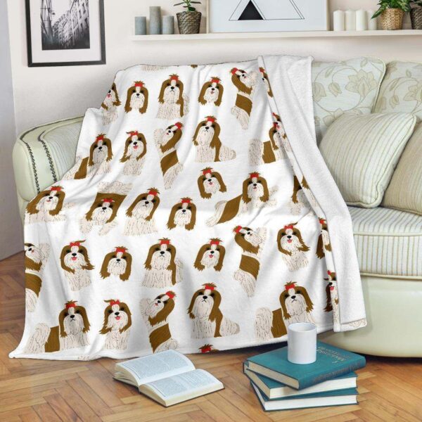 Dog Shih Tzu Fleece Blanket Sherpa Blanket