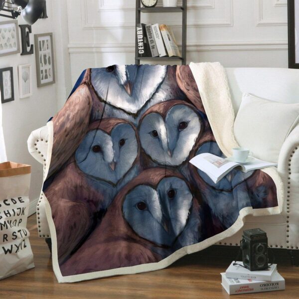 Owl Fleece Blanket Sherpa Blanket