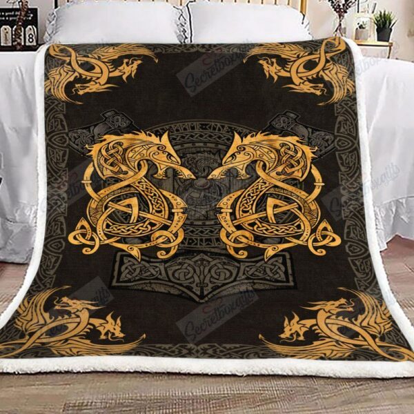 Dragon Viking Celtics Fleece Blanket Sherpa Blanket