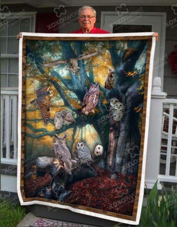 Owl Fleece Blanket Sherpa Blanket