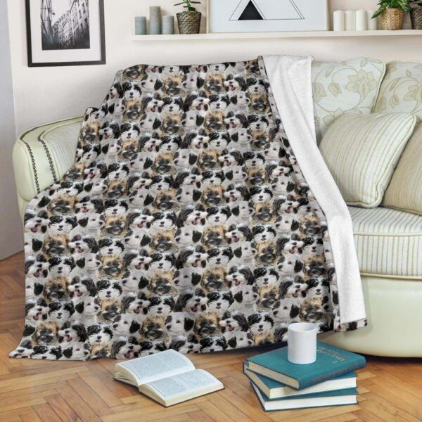 Maltipoo Full Face Fleece Blanket Sherpa Blanket
