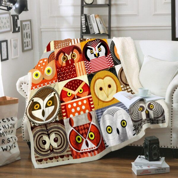 Owl Fleece Blanket Sherpa Blanket
