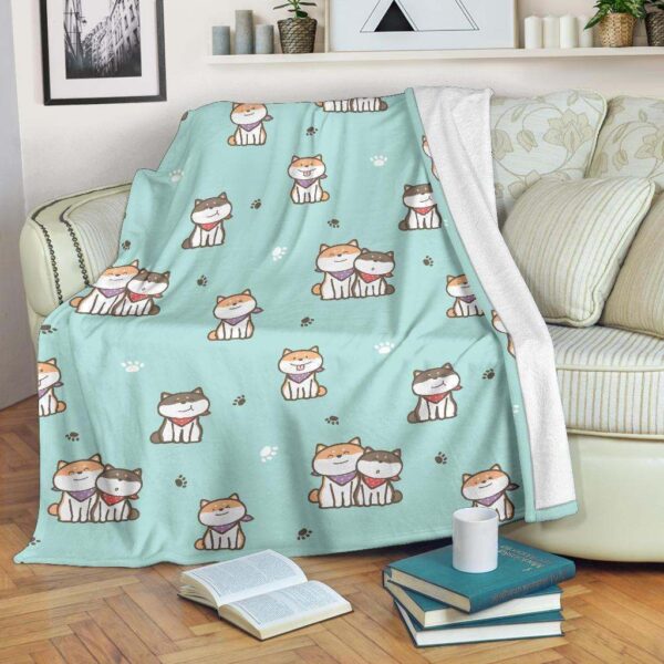 Dog Pupppy Shiba Inu Fleece Blanket Sherpa Blanket